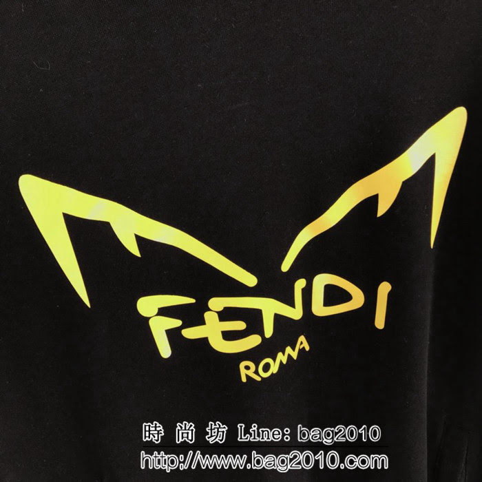 FENDI芬迪 19ss早春新款衛衣 小怪獸眼睛壓膠印花圖案 純棉毛圈面料 高版本情侶款 ydi2173